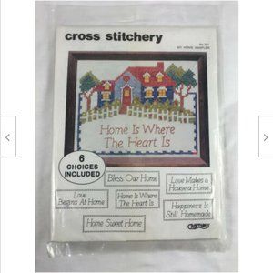 My Home Sampler Cross Stitchery Kit #281 w/ 6 Text Choices 1980 Craftways Stitch